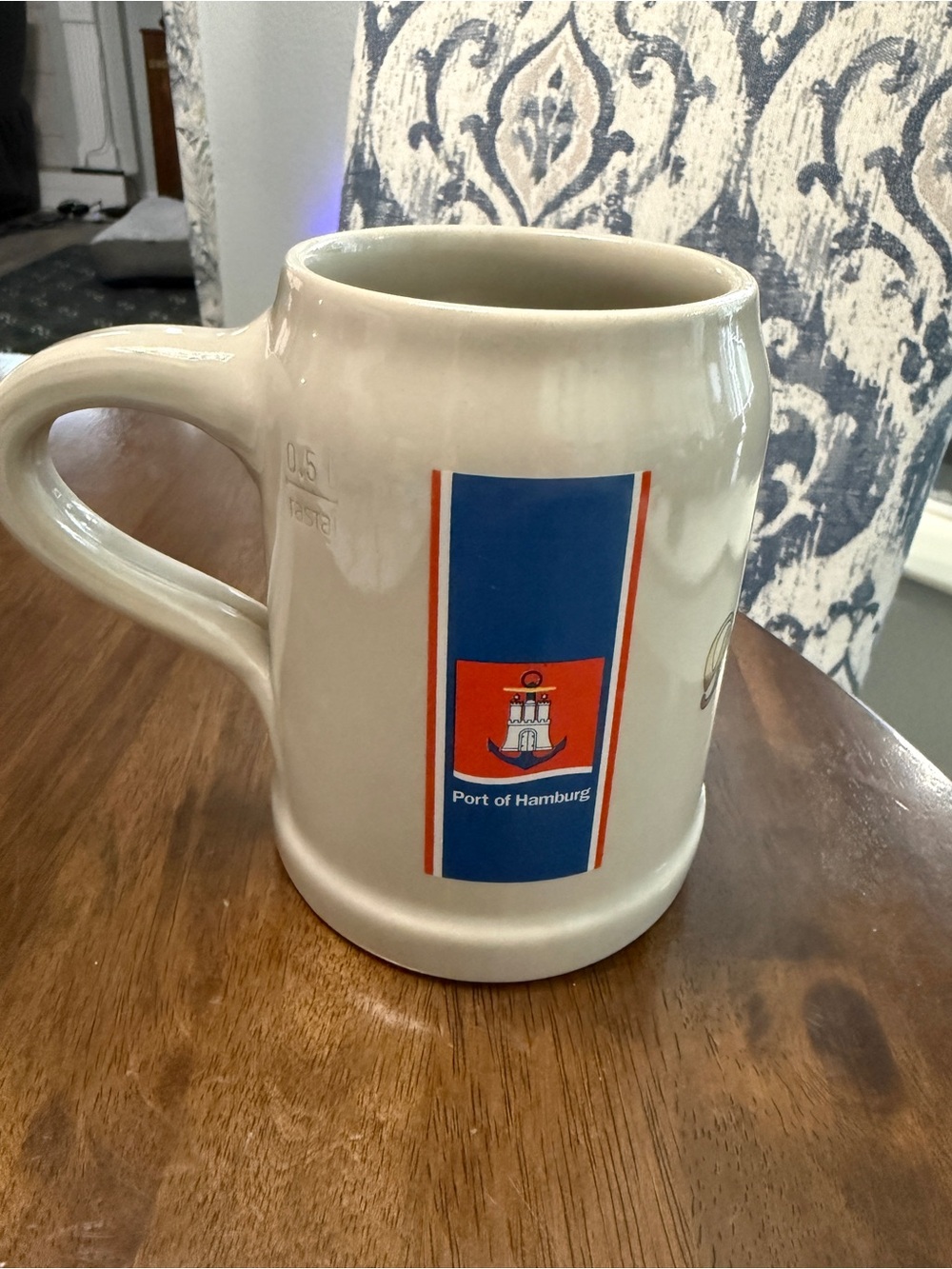 Vintage Frühlinger Pils Port of Hamburg Germany 0.5L Ceramic Beer Stein Mug - Picture 2 of 4